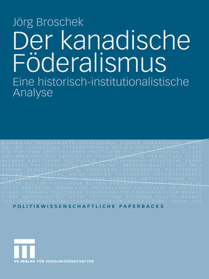 cover image of Der kanadische Föderalismus